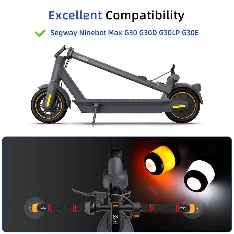 Load image into Gallery viewer, Ulip aluminum handlebar grips with integrated LED turn signals for Segway Ninebot Max scooters, rechargeable, durable scooter accessories