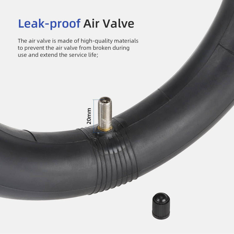 Cargue la imagen en el visor de la galería, Bike inner tube with 20mm leak-proof air valve and valve cap, close-up view