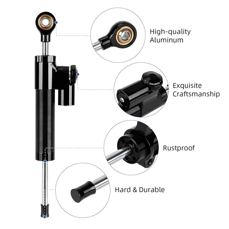 Load image into Gallery viewer, Ulip steering damper tube for Zero 10X scooter, black high-speed stabilizer to reduce riding wobbles and improve scooter stability.