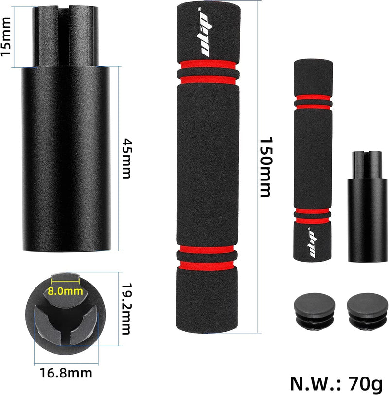 Cargue la imagen en el visor de la galería, Ulip e-scooter handlebar grips and extender kit for Segway Ninebot Max G30, holding dashboard, phones, and rear view mirrors.