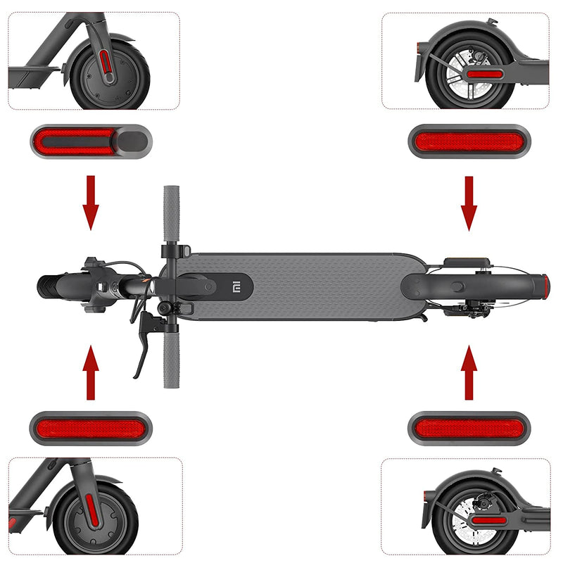 Load image into Gallery viewer, Ulip scooter reflective side covers for Xiaomi M365 and Pro series, set of 4 decorative front and rear wheel covers.