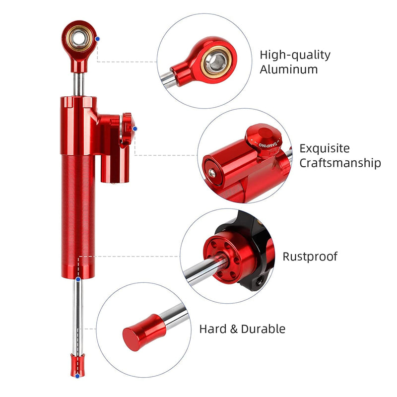 Load image into Gallery viewer, Ulip steering damper tube in red for Zero 10X scooter, high-speed stabilizer to reduce wobbles and improve riding stability.