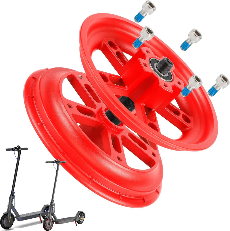 Chargez l'image dans la visionneuse de la galerie, Red electric scooter wheels with bolts and bearing, compatible with scooter models shown