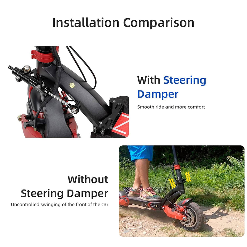 Load image into Gallery viewer, Ulip steering damper tube for Zero 10X electric scooter, black high-speed stabilizer to reduce riding wobbles and improve stability.