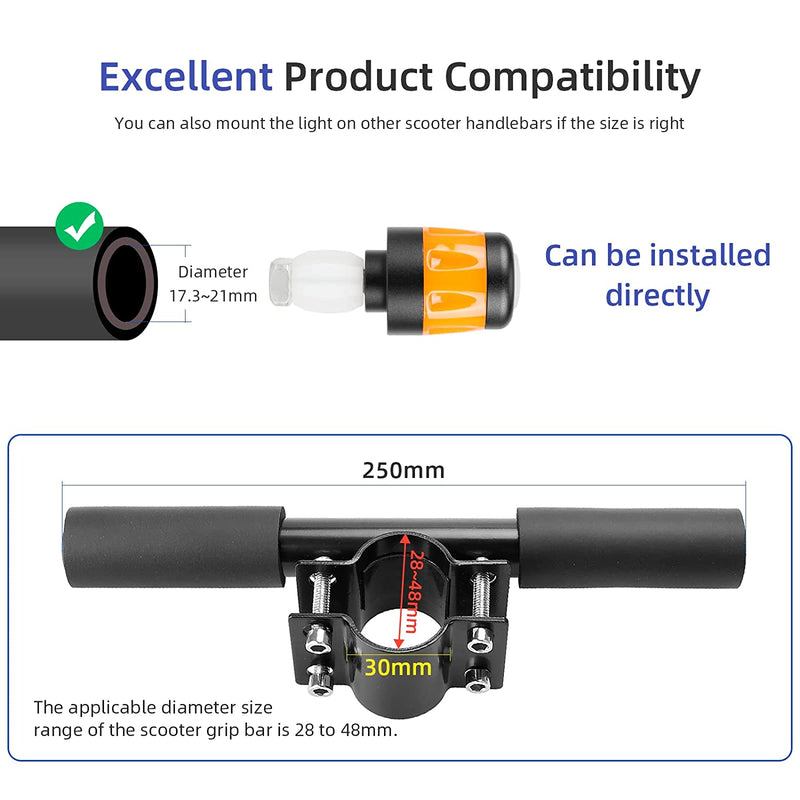 Load image into Gallery viewer, Ulip kids scooter handle grip bar with rechargeable turn signal lights for Xiaomi M365 and Segway Ninebot F20, F25, F30, F40.