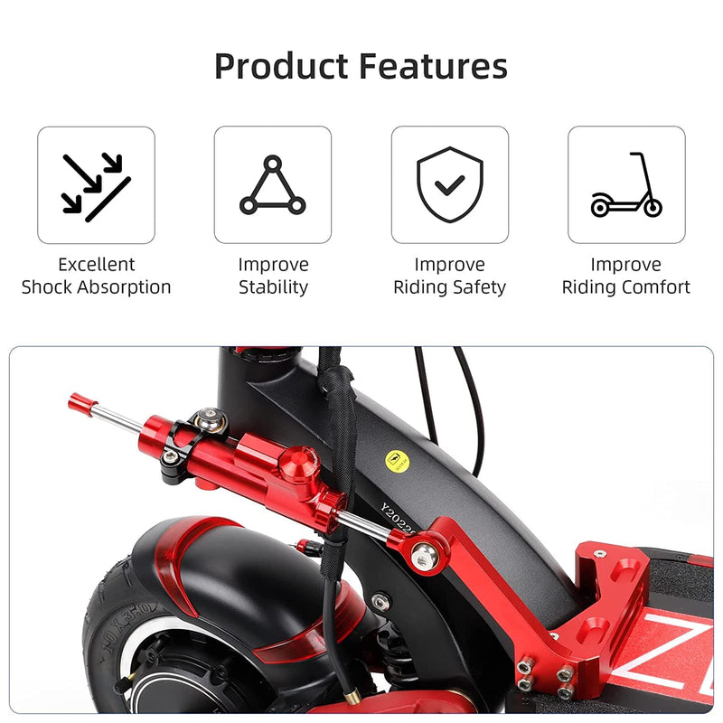 Load image into Gallery viewer, Ulip steering damper tube for Zero 10X electric scooter, red high-speed stabilizer to reduce wobbles and enhance riding stability.