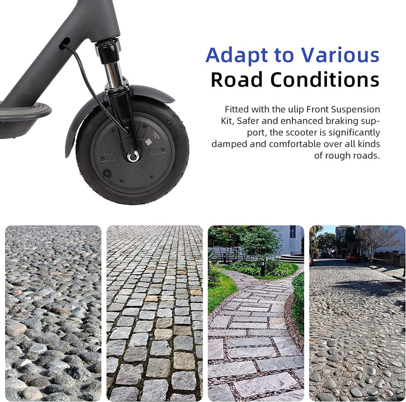 Cargue la imagen en el visor de la galería, Ulip front suspension kit with shock absorber, adjustable kickstand, mudguard for Xiaomi M365 Pro, Pro2, 1S, MI3, Essential, Lite scooters