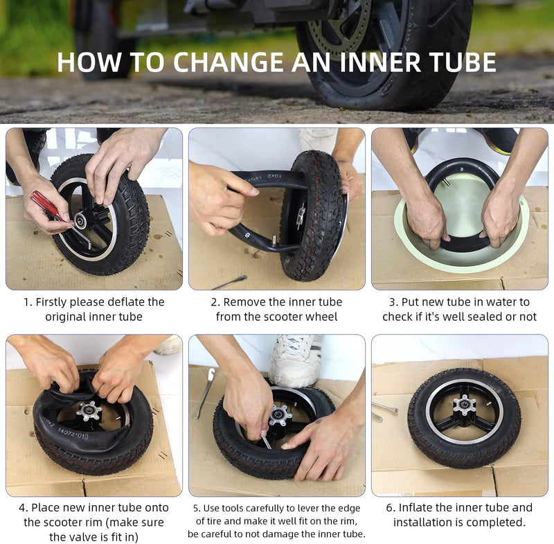 Load image into Gallery viewer, Ulip 2-pack 10-inch scooter tires with inner tubes, pneumatic tires with straight valves for Ninebot Max G30 models.