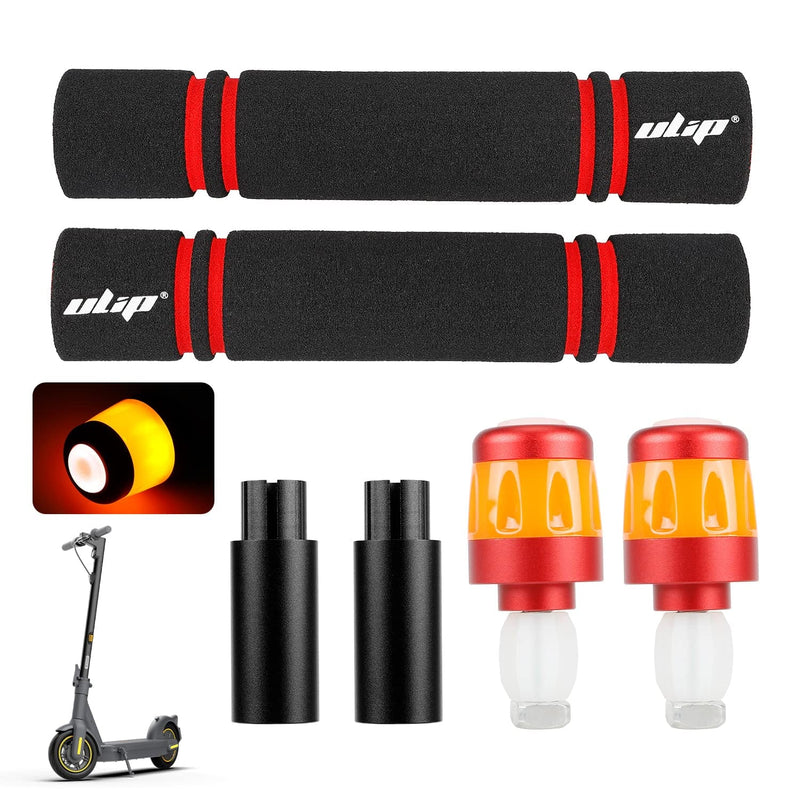 Load image into Gallery viewer, Ulip handlebar grips with LED turn signals on aluminum extender for Segway Ninebot Max scooters, rechargeable electric scooter accessories