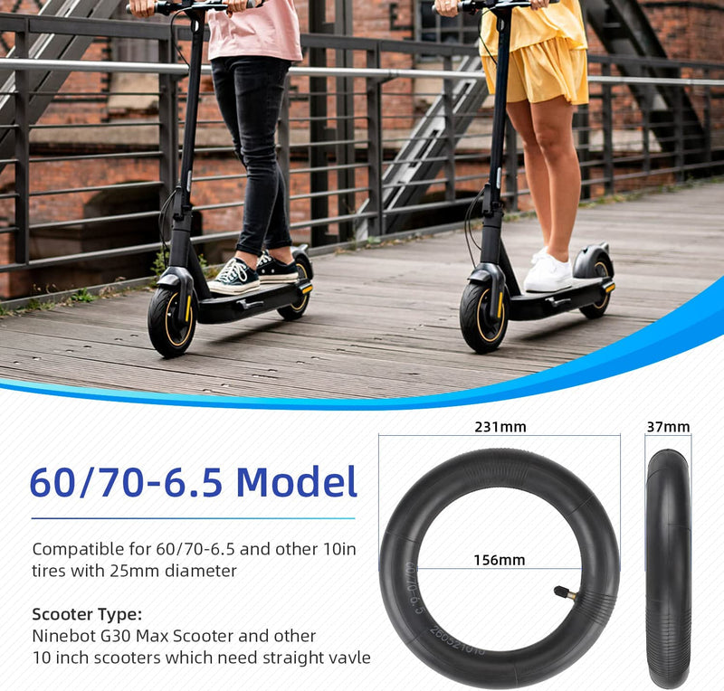 Cargue la imagen en el visor de la galería, 60/70-6.5 scooter inner tube for Ninebot G30 Max, straight valve, 10 inch tire compatibility