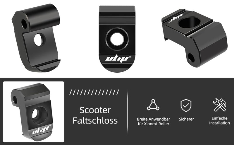 Cargue la imagen en el visor de la galería, Black folding scooter lock component with Ulip logo, compatible with Xiaomi scooter.
