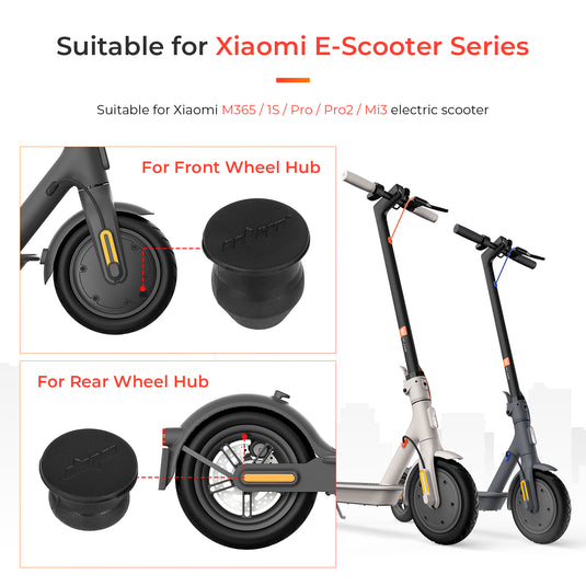 ulip 2 PCS Scooter Hubcap Rubber Plugs Solid tire wheel air hole plug Front and Rear Wheel Accessories for Xiaomi M365/1S/Pro/Pro2/MI3 scooter