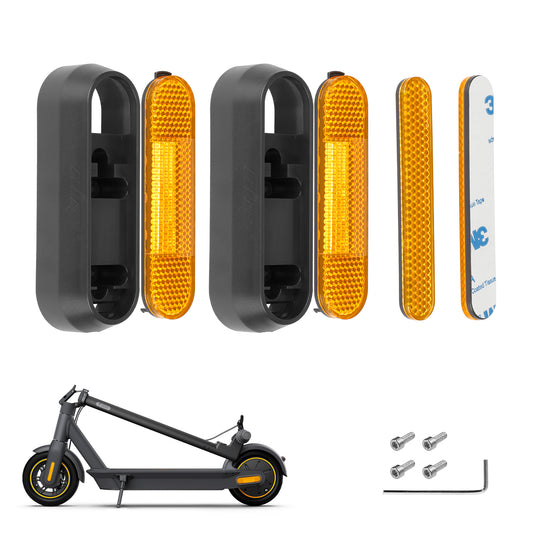 ulip Scooter Rear Side Wheel Cover Reflective Strip Scooter Wheel Hubs Cap Compatible for Segway Ninebot G30 Max Electric Scooter