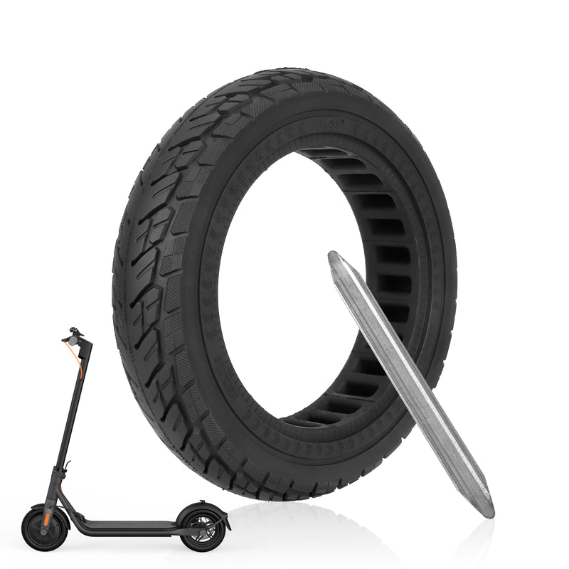 Load image into Gallery viewer, ulip 10x2.125 Solid Scooter Tire Front and Rear Wheels Replacement for Segway Ninebot F20 F25 F30 F40 scooter for 10 Inch off-road solid tire
