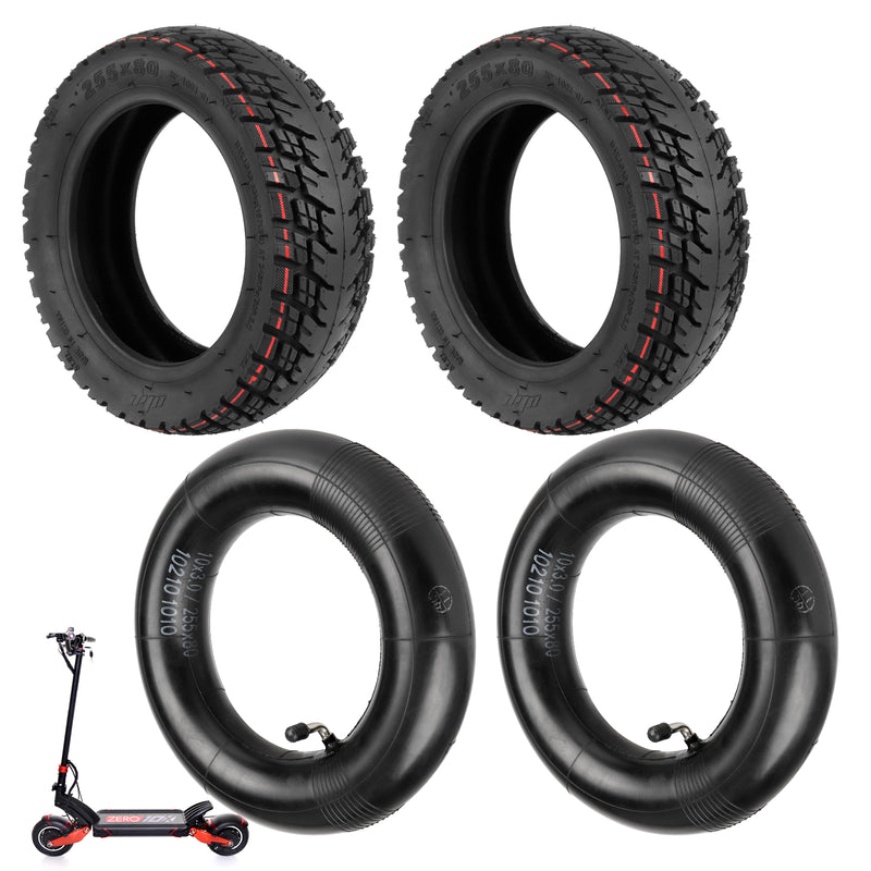 갤러리 뷰어에 이미지 로드, ulip (2 Pack) 255x80 Off Road Tire with Inner Tube Pneumatic Tyre for Zero 10X Kugoo M4 Kaabo Mantis scooter
