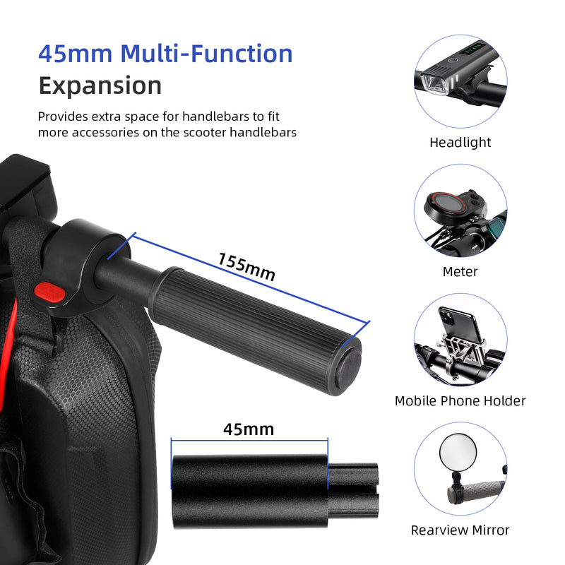 Load image into Gallery viewer, Ulip Xiaomi handlebar extender with silicone handle cover is suitable for Xiaomi M365 Pro Pro2 1S MI3 and Segway Ninebot ES1 ES2 ES3 ES4 E22 E25 E45 scooter
