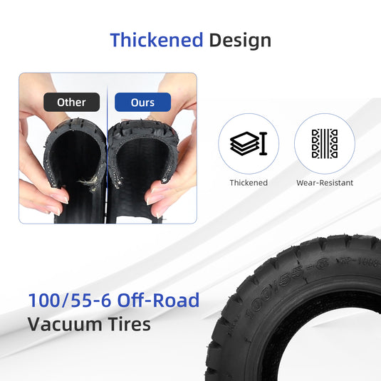 ulip 100/55-6 Off-Road Vacuum Tire for Go Karts ATV Quad Bike for 11 Inch ront Rear Wheels Replacement Accessories Thickened  Tubeless tire