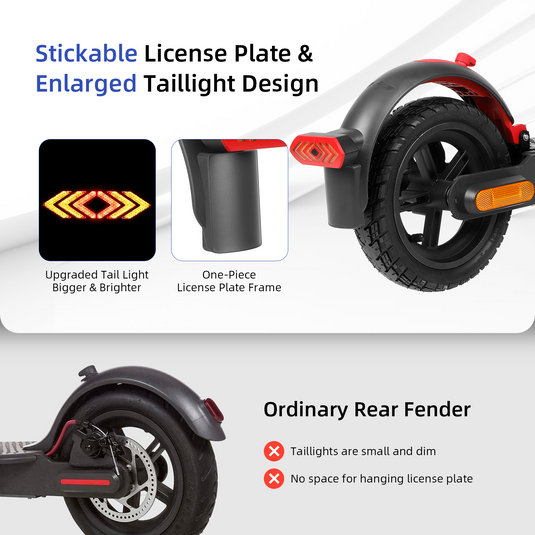 Ulip Superior Hinterradschutzblech mit Aluminium mit Bremse mit Blinker-Rücklicht für Xiaomi M365 Pro Pro2 1S MI3 Roller Zubehör für Hinterradschutzbleche