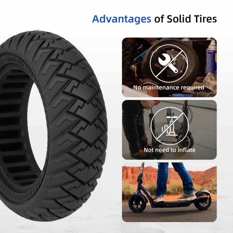 Load image into Gallery viewer, ulip 2 pack Scooter Solid Tire 10 Inch 10x2.7-6.5 Electric Scooter Wheels Replacement 70/65-6.5 Tire for Hover-1 Alpha evercross H5 Emove Cruise hiboy max3 Kugoo M4 Pro Zero 10x Dualtron
