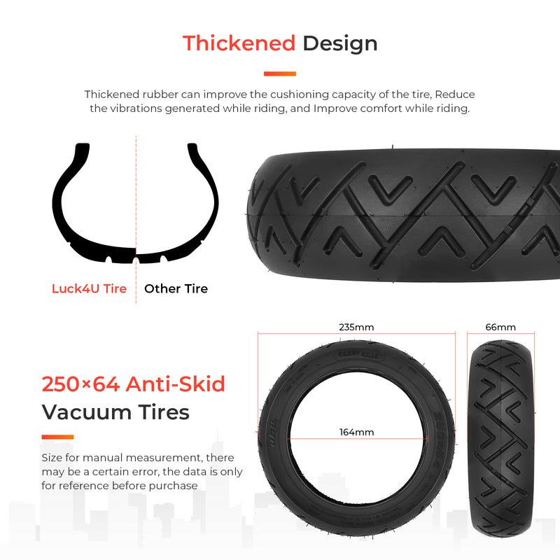 갤러리 뷰어에 이미지 로드, ulip (2 pack) 250x64 city road Vacuum Tire for Xiaomi 4 Ultra Electric Scooter Tubeless Thicker Tires Non-Slip Spare Wheels for Scooter
