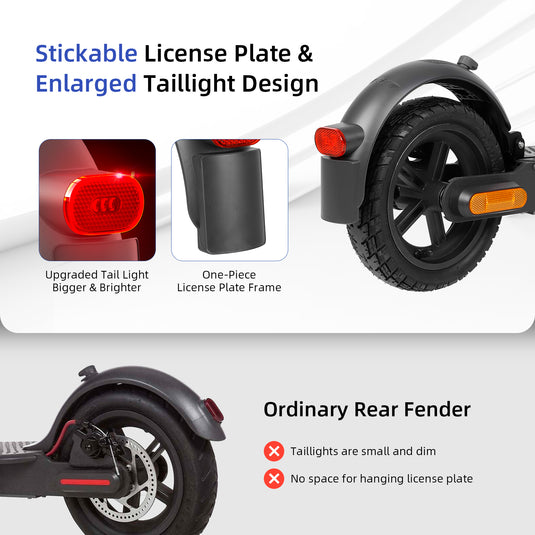 ulip Scooter Rear Fender with tail light brake Scooter Replacement Accessory Compatible with Xiaomi M365 Pro Pro 2 1S MI3 Scooter with Screws Grey