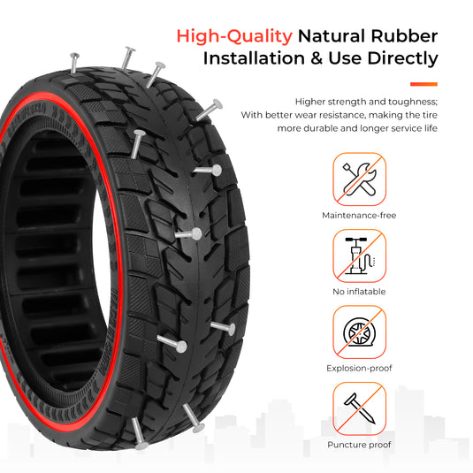 ulip 8.5 * 2.5 Solid Scooter Tire 2 Pack Front and Rear Wheels Replacement for Dualtron Mini & Speedway Leger (Pro) scooters 8.5 * 3 off-road solid tire