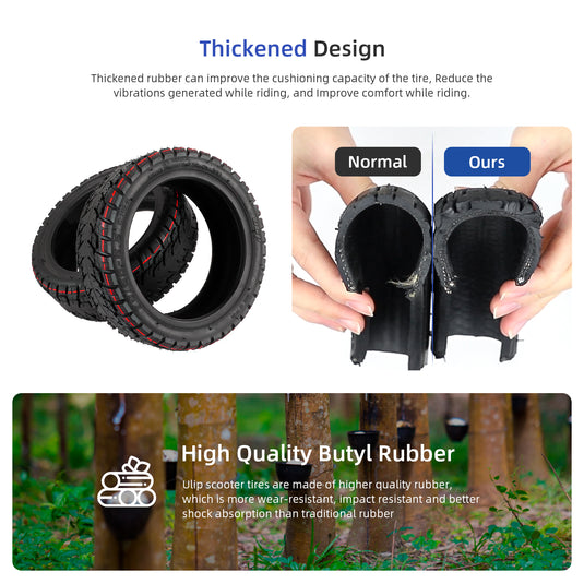 ulip (2 Pcs) 70/65-6.5 off-road tubeless scooter tire with valve 255 X 70 Tire Replacement for Ninebot Mini Pro Electric Balance Scooter