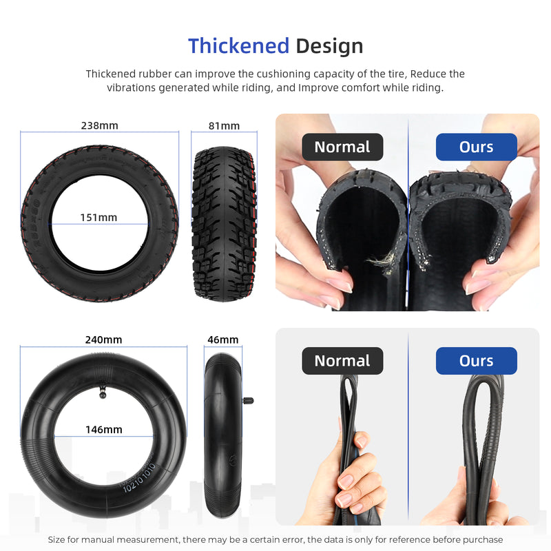 Load image into Gallery viewer, ulip (2 Pack) 255x80 Off Road Tire with Inner Tube Pneumatic Tyre for Zero 10X Kugoo M4 Kaabo Mantis scooter
