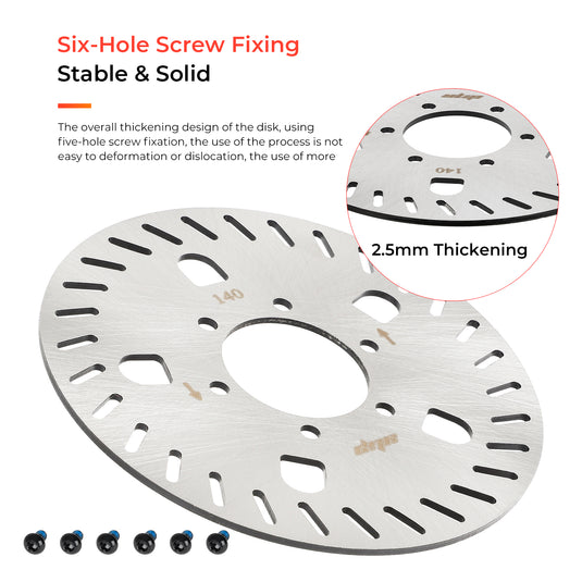 ulip scooter Disc Brake Rotor 140mm disc Brake Rotor with 6 hole for Segway Ninebot GT1 GT2 scoter Stainless Steel Rotor