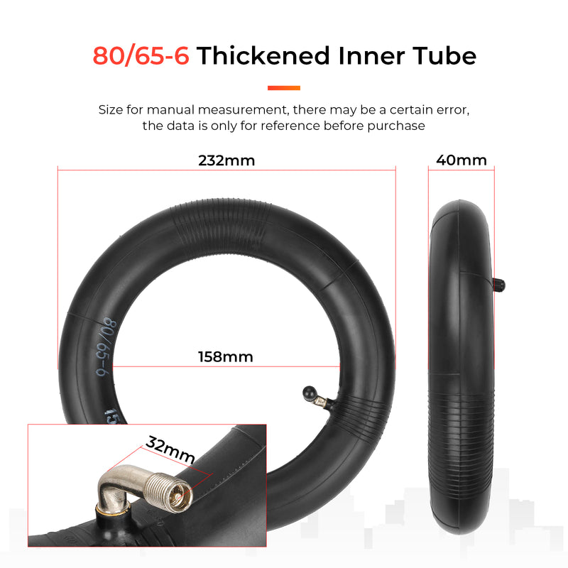 Chargez l&#39;image dans la visionneuse de la galerie, (2 Pack) 80/65-6 10x2.5 Inner Tube Replacement with 90 Degree for Kugoo M4 pro Speedual Zero 10X 255*80 Tires Scooter Thickened
