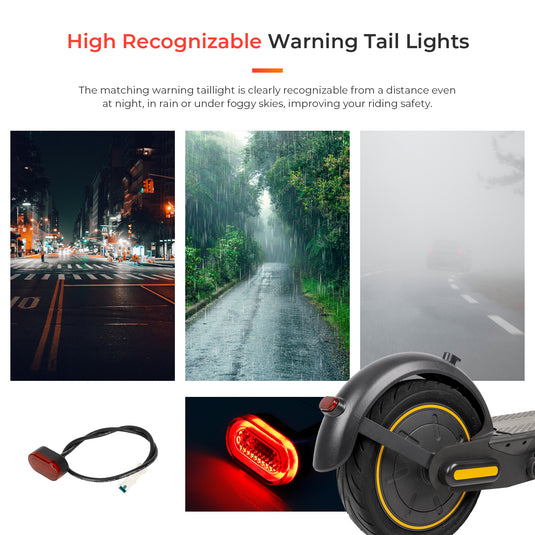 ulip Scooter Spare Part Kit Includes Rear Fender Fender Bracket LED Taillight for Segway Ninebot Max G30 G30 E  G30 LP G30D Electric Scooter Accessories