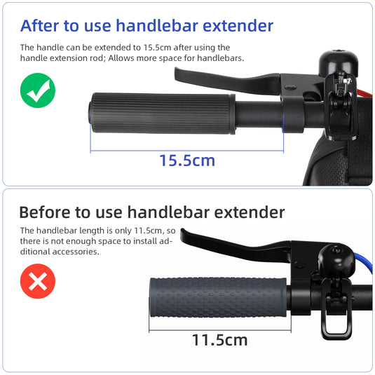 Ulip Xiaomi handlebar extender with silicone handle cover is suitable for Xiaomi M365 Pro Pro2 1S MI3 and Segway Ninebot ES1 ES2 ES3 ES4 E22 E25 E45 scooter
