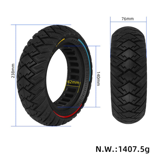 10 Inch 10x3 / 255x80 (80/65-6) Solid Tire with Tri-Color Rim Puncture-Proof for Zero 10X, Kugoo M4 Pro & Kaabo Mantis | ULIP