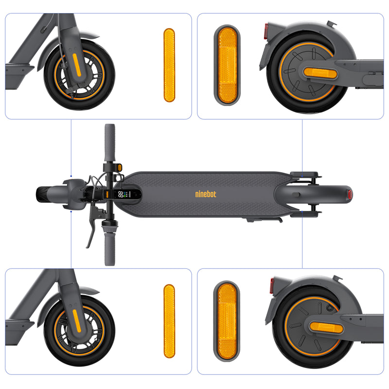 Load image into Gallery viewer, ulip Scooter Rear Side Wheel Cover Reflective Strip Scooter Wheel Hubs Cap Compatible for Segway Ninebot G30 Max Electric Scooter
