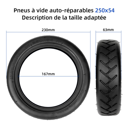 1 Stück 250 x 54 schlauchloser Reifen mit Ventil und integriertem Live-Kleber, reparierbar für Xiaomi 4, Xiaomi 4 Pro, Xiaomi 4Lite Scooter, selbstreparierender Reifen
