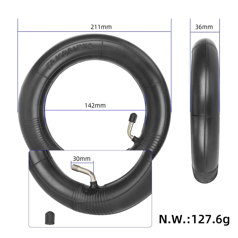 Cargue la imagen en el visor de la galería, 8.5 Inch 8 1/2x2 Reinforced Inner Tubes (2-Pack) with 45° Bent Valve &amp; 2 Pry Bars for Xiaomi M365 &amp; Xiaomi Pro | ULIP
