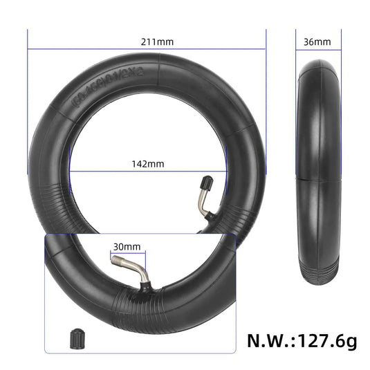 8.5 Inch 8 1/2x2 Reinforced Inner Tubes (2-Pack) with 45° Bent Valve & 2 Pry Bars for Xiaomi M365 & Xiaomi Pro | ULIP
