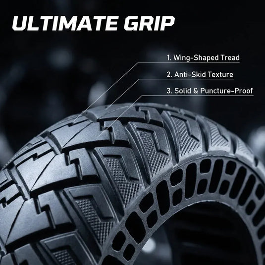10 Inch 10x2.75 (10x2.70-6.5) Wings Off-Road Solid Tire with 25cm Crowbar for Kugoo G-booster, Emove Cruiser & Evercross | ULIP