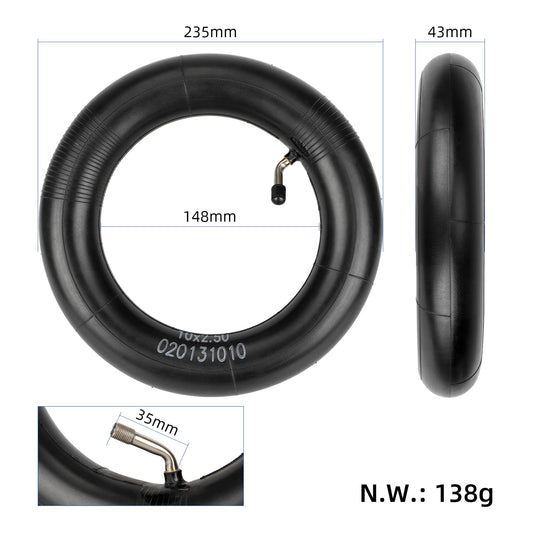 10x2.50 (10 Inch) Thickened Butyl Rubber Inner Tube with 45° Angled Valve | ULIP