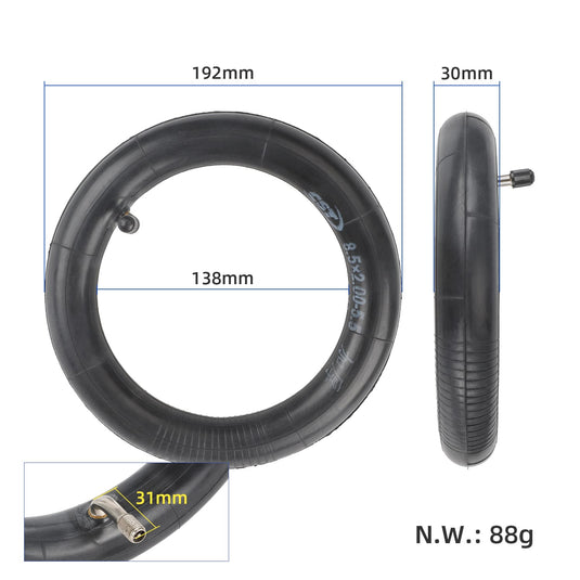 8.5x2.00-5.5 Inner Tube 8.5 Inch with Angled Valve for Inokim Light Series V2 and Halten RS-01 Pro | ULIP
