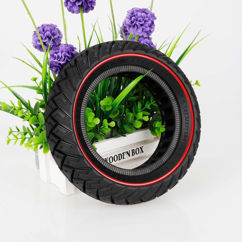 Cargue la imagen en el visor de la galería, 10 Inch 10x3 / 255x80 (80/65-6) Solid Tire with Red Circle Puncture-Proof for Zero 10X, Kugoo M4 Pro &amp; Kaabo Mantis | ULIP
