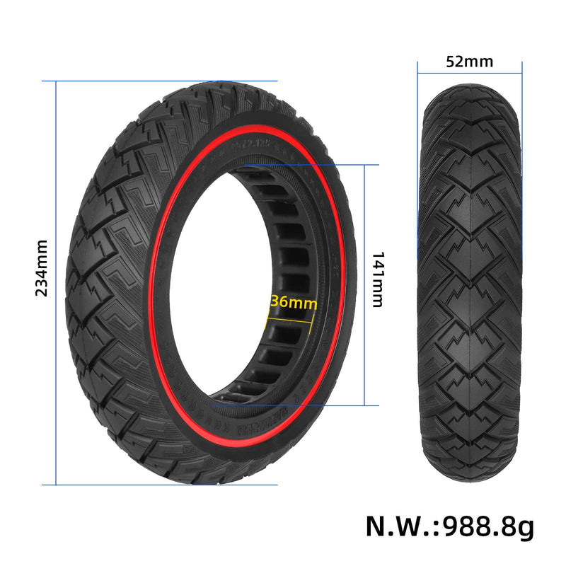 Chargez l'image dans la visionneuse de la galerie, 10x2.125 Off-Road Solid Tire 10 Inch with Red Circle (ID 141mm) for Xiaomi M365 Pro Pro2 1S and HX X6 X7 X8 | ULIP
