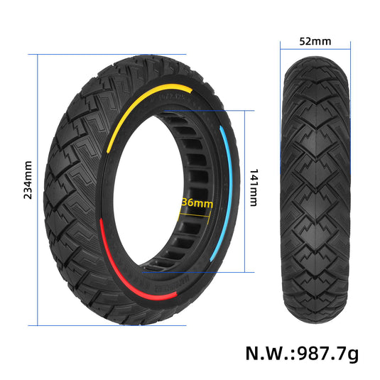 10x2.125 Off-Road Solid Tire 10 Inch with 3-Color Circle (ID 141mm) for Xiaomi M365 Pro Pro2 1S and HX X6 X7 X8 | ULIP