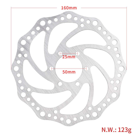 160mm 6-Hole Stainless Steel Brake Disc Rotor for Dualtron Thunder, Ultra & 3 | ULIP