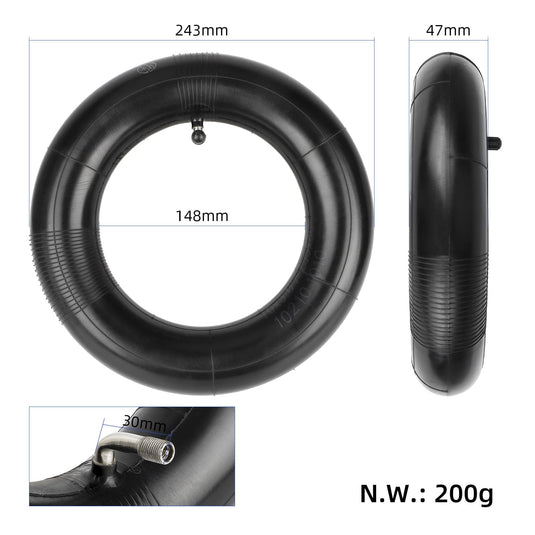 10 Inch 10x3 / 255x80 Thickened Inner Tube with 90° Bent Valve for Electric Scooters | ULIP