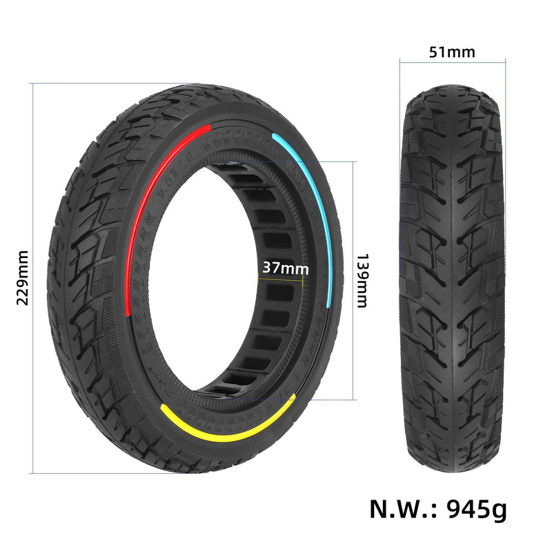 Cargue la imagen en el visor de la galería, 9.5 Inch 9.5x2.0 (9.2x2) Honeycomb Solid Tire with Tri-Color Rim Puncture-Proof for Xiaomi M365 | ULIP
