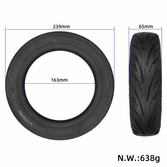 10 Inch 60/70-6.5 Tubeless Tire Wear-Resistant Vacuum Tyre for Segway Ninebot Max G30 & Xiaomi Elite | ULIP