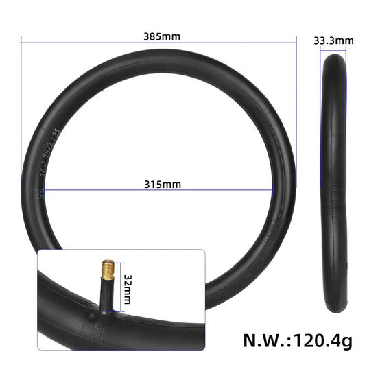 16 Inch 16x1.75 / 16x2.125 Inner Tube with AV Valve for Mountain Bike & Children's Bicycle | ULIP