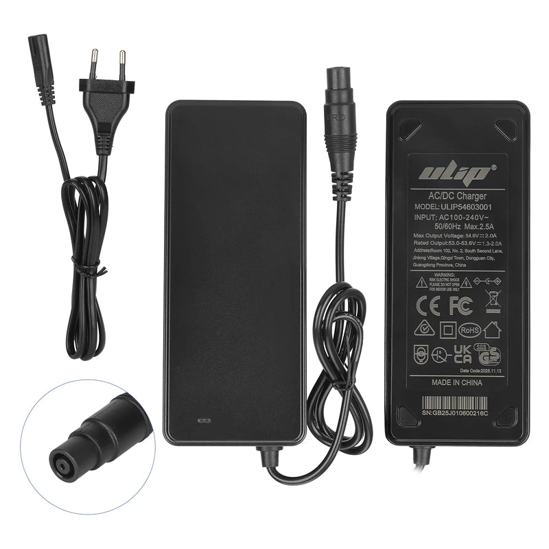 Cargue la imagen en el visor de la galería, 54.6V 2A Power Adapter Charger with O-Connector for Xiaomi 4 Pro Max &amp; Ninebot Max G3 F3 GT ZT3 | ULIP

