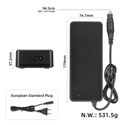 54.6V 2A Power Adapter Charger with O-Connector for Xiaomi 4 Pro Max & Ninebot Max G3 F3 GT ZT3 | ULIP